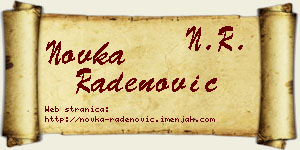 Novka Radenović vizit kartica
